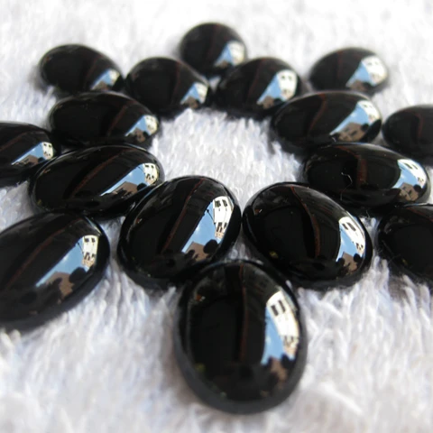 China Supplier stone black agate oval cabochons for jewelry setting
