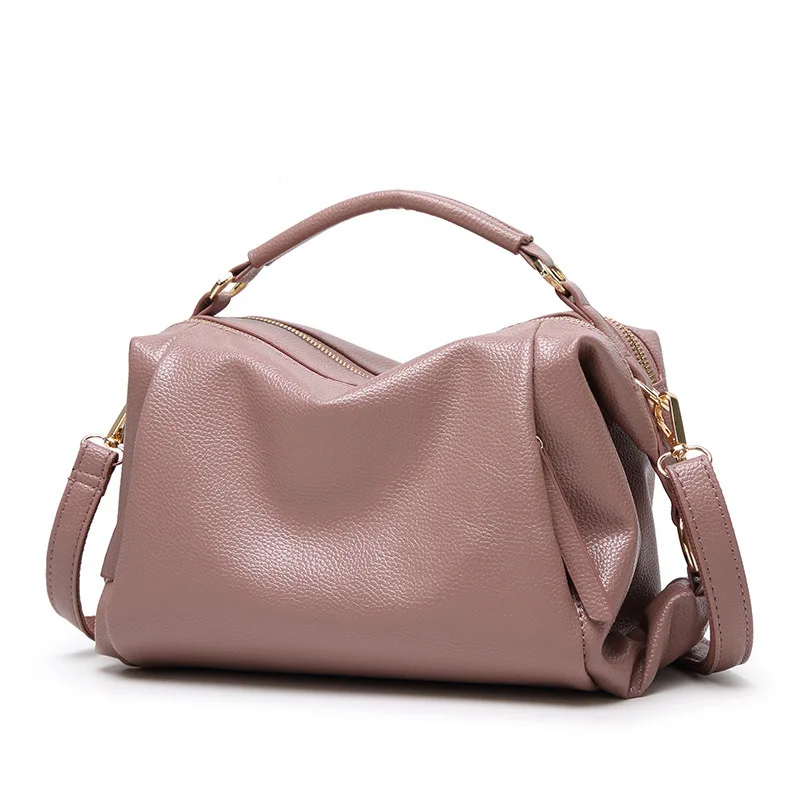 Korean Style Lichee Pattern Vegan Leather Bag Ladies One-shoulder Messenger Big Bag