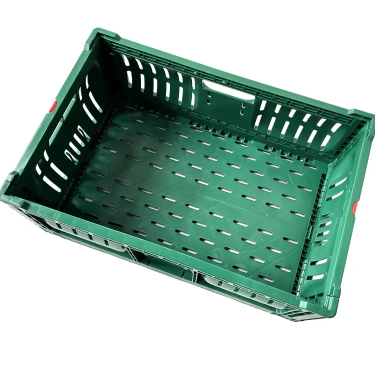 Черный 600x400x220 мм вентилируемый Тип многоразовый пластиковый складной ящик корзина дешевая цена сетчатый стиль для хранения овощей