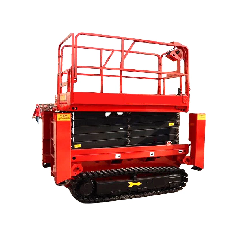 factory price 8m 350kg capacity mobile tracked lift table crawler self propelled scissor lift elevators