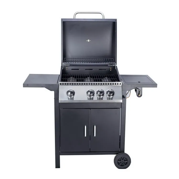 Customized 3+1 3 Burners With Side Oven CE/ LFGB Outdoor Barbeque Grill With Side Cooker Flat Top Garden Gas BBQ Grill