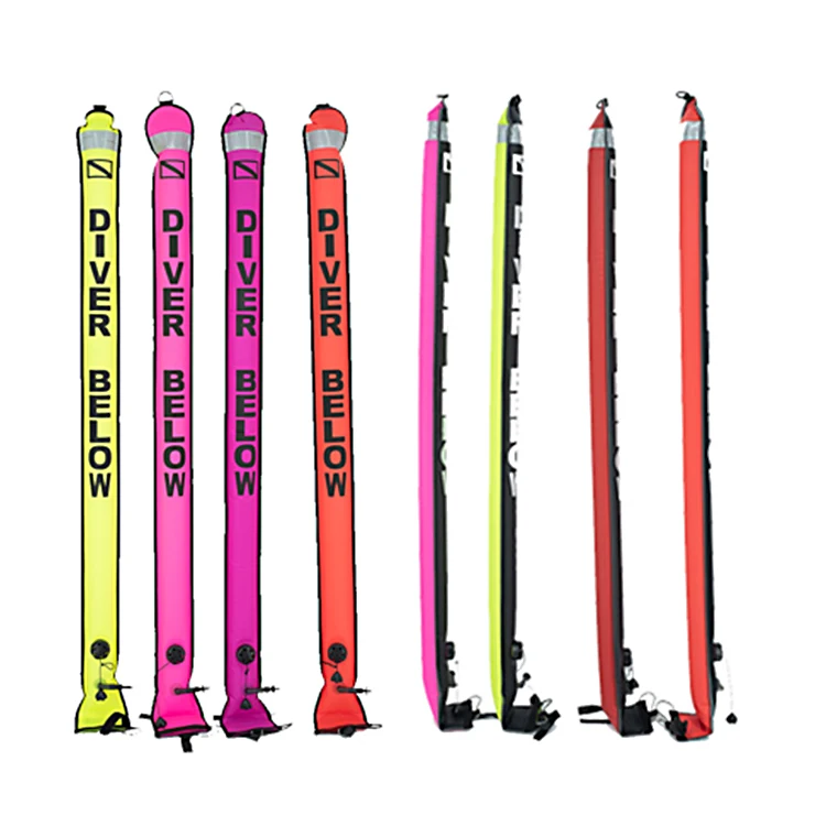 Custom Diving SMB 4ft/5ft/6ft SMB Surface Marker Buoy with oral inflator with OPRV