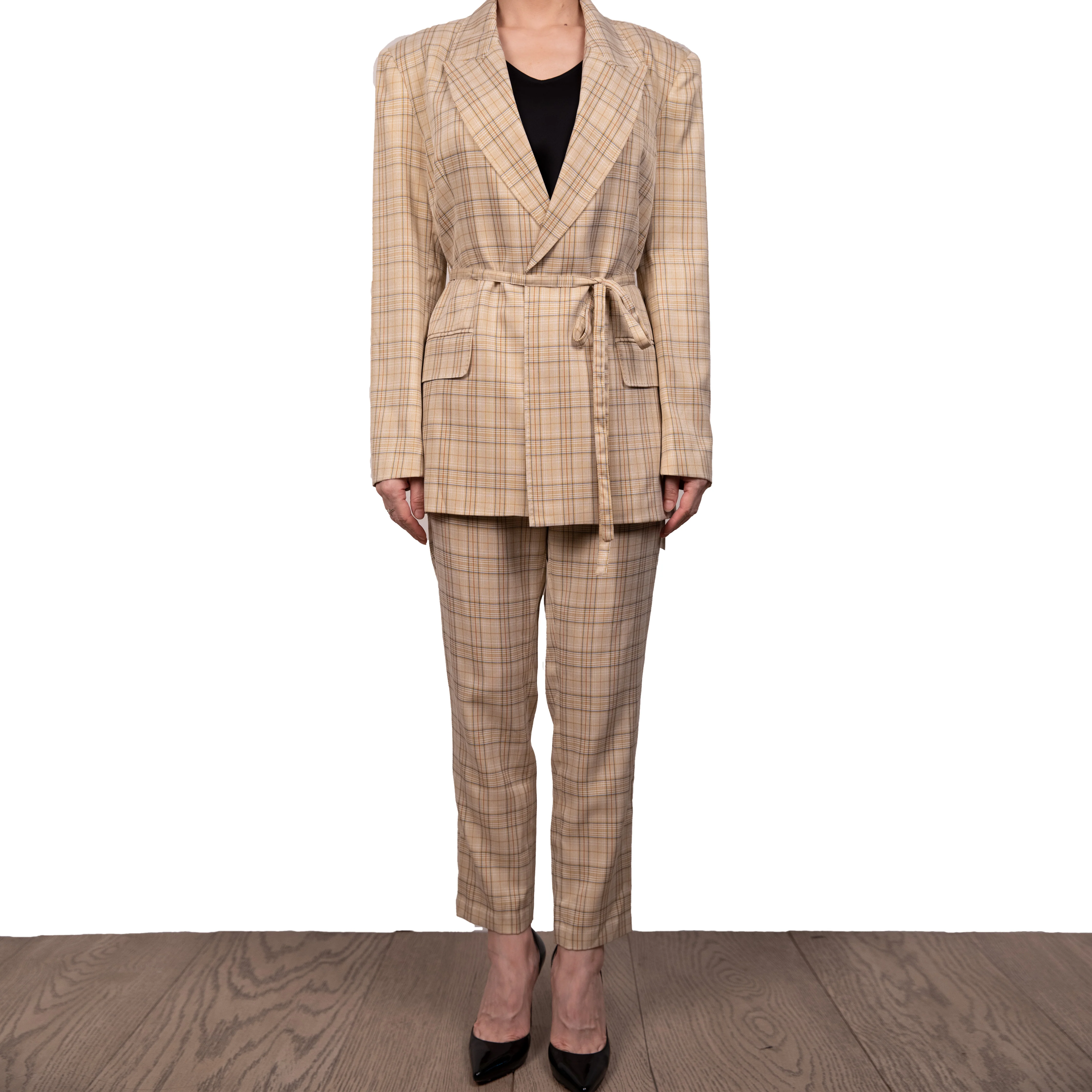 Оптовая продажа, женские костюмы, костюм из двух предметов, английские костюмы в клетку, ветрозащитный пиджак и брюки для зимы