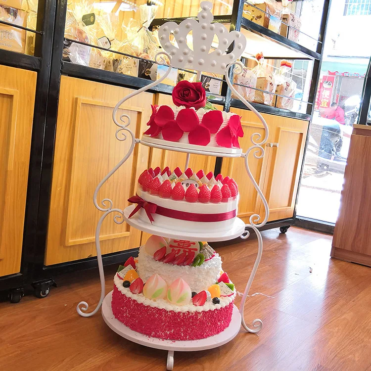 European Metal Creative 3 Tier Stable Cake Support Stand Round Baking Display Tray Plate Birthday Wedding Cake Stand