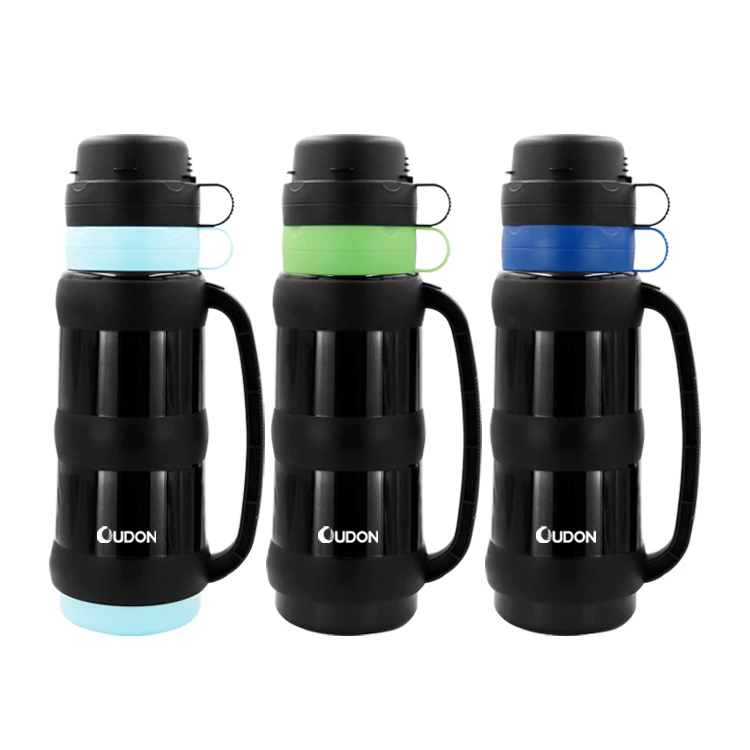 Highly Quality Plastic Double Wall Insulated Travel Pot Thermos Glass Refill Vacuum Flask