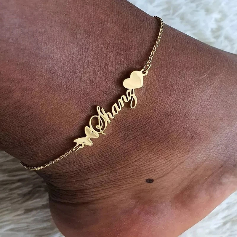 Foot Jewelry Stainless Steel Custom Name Anklet Women Waterproof Jewelry Factory