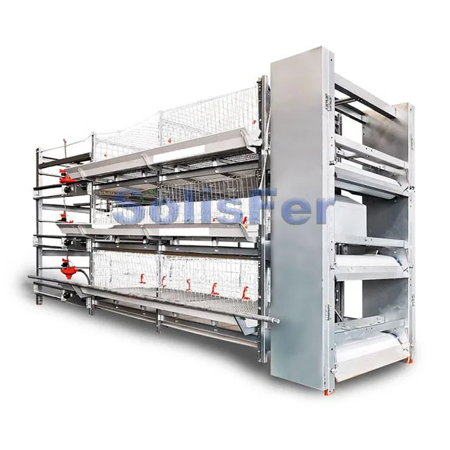 H Type Closed Poultry Farming House Complete Automatic Battery Chicken Cage System for egg layers