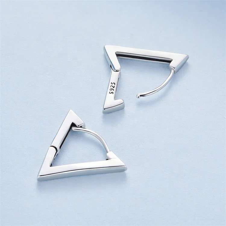 Youchuang luxury jewelry women vintage bulk earring hiphop women cheap 925 sterling silver 18k gold triangle clip earrings