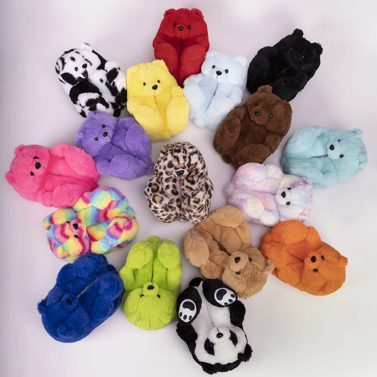 Teddy Bear Slippers Teddy Bear Cotton Slippers Warm Comfortable Cute Slippers Small Bear Shoes