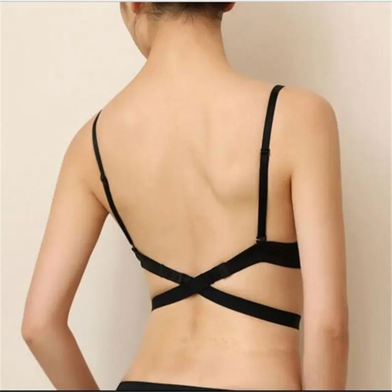 Low Price Sexy Deep U shape plunge sexy bras candy colors push up multi-way wearing bras low U shape backless bra