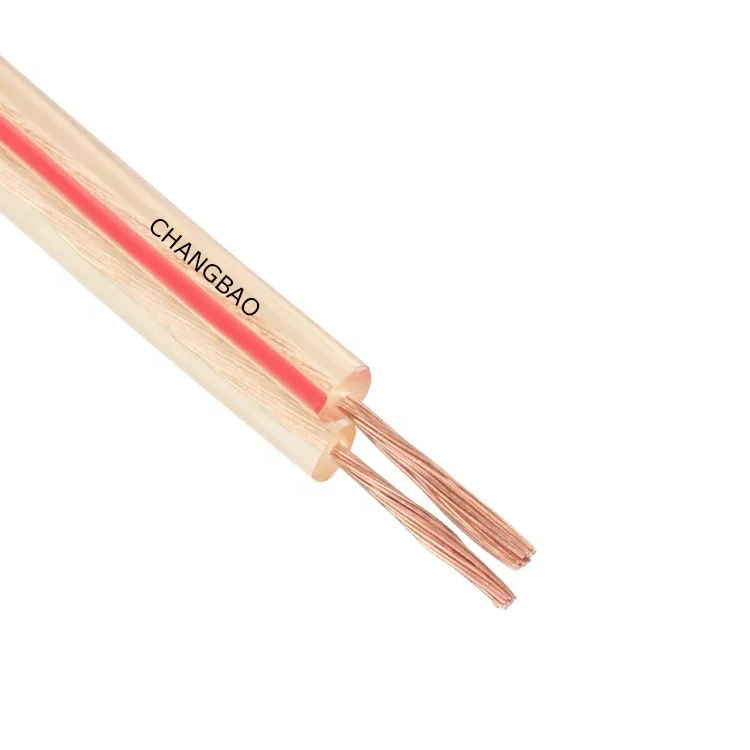 
Flat 2 Core Speaker Cable Transparent hifi Speaker Wire with 12AWG/14AWG/16AWG 