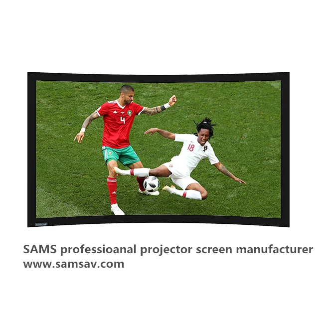 100 дюймовый 8k alr длинный проектор с фиксированной изогнутой рамкой, экран проектора