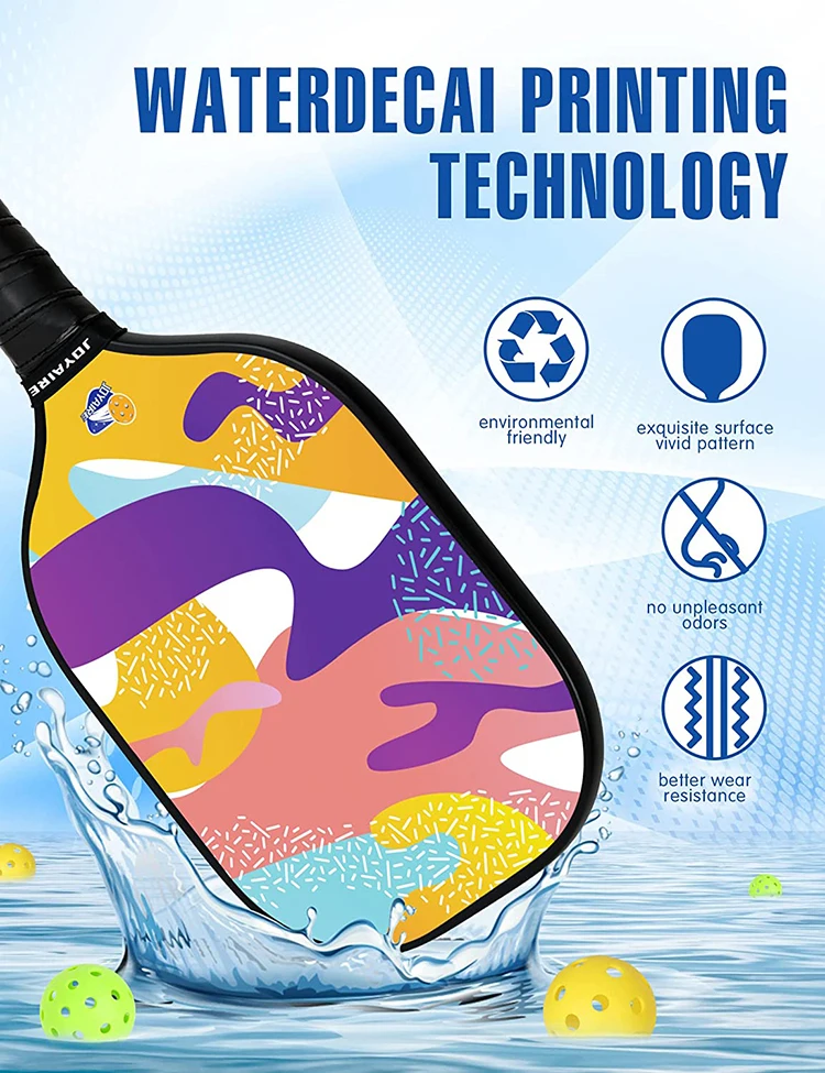 Sports Pickleball Paddles Set of 2 Lightweight Pickle Ball Rackets Raquette Set with 2 Pickleball Balls