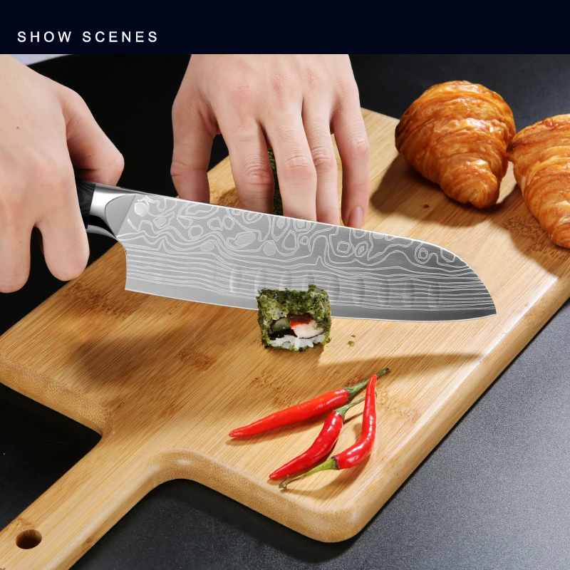 
Timhome new arrival german steel Japanese kitchen chef santoku knife 