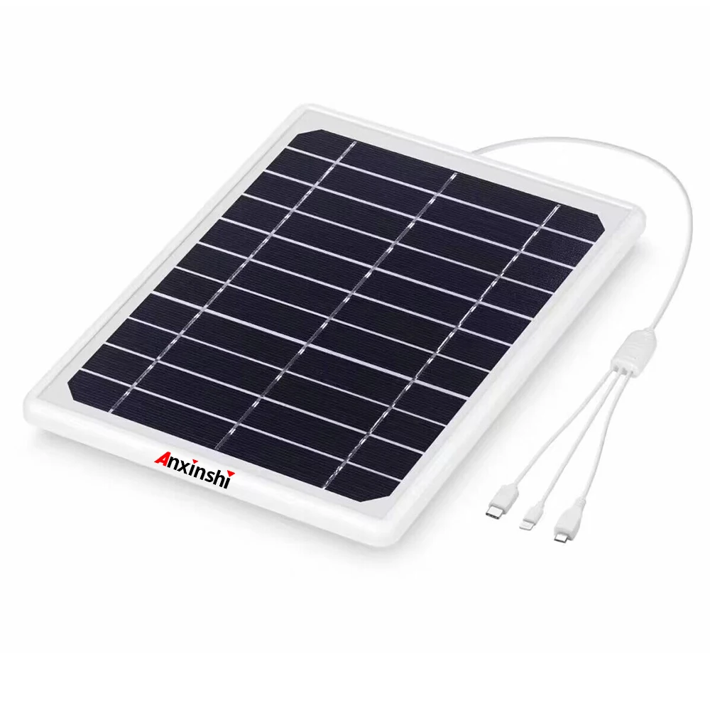 Anxinshi Brand Solar power bank Charger fro Mobile App support Type C Micro USB and iPhone Port