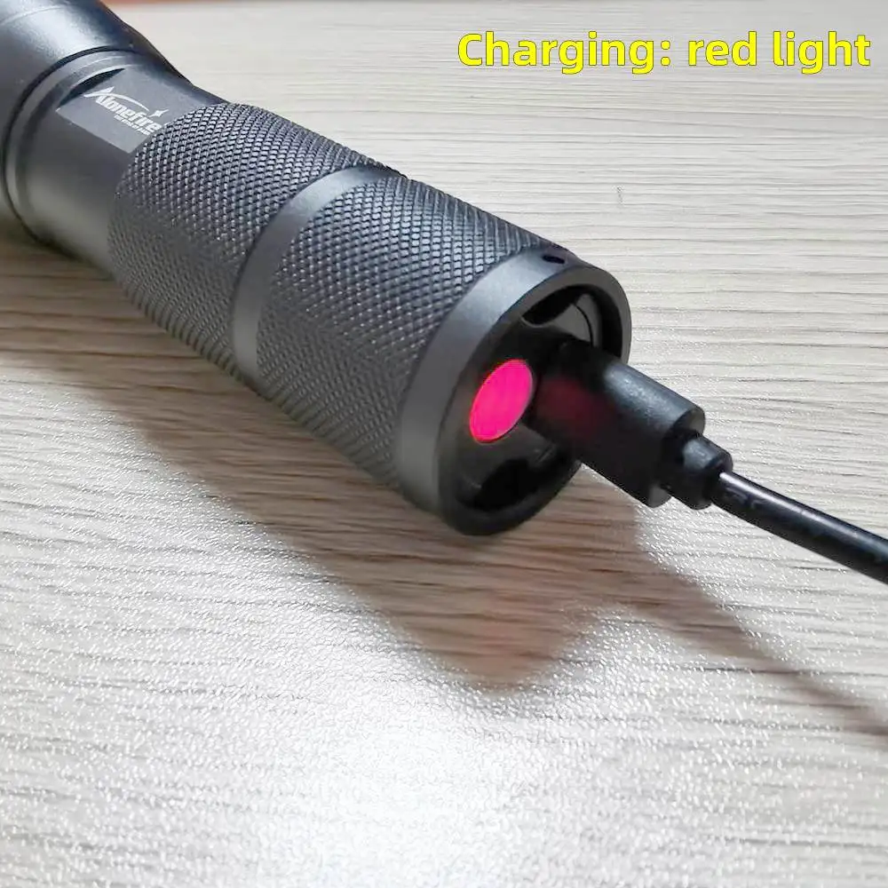 AloneFire G700 10W Led Red Zoom Flashlight USB Built-in rechargeable battery torch Hunting Camping Camera Beekeeping Light