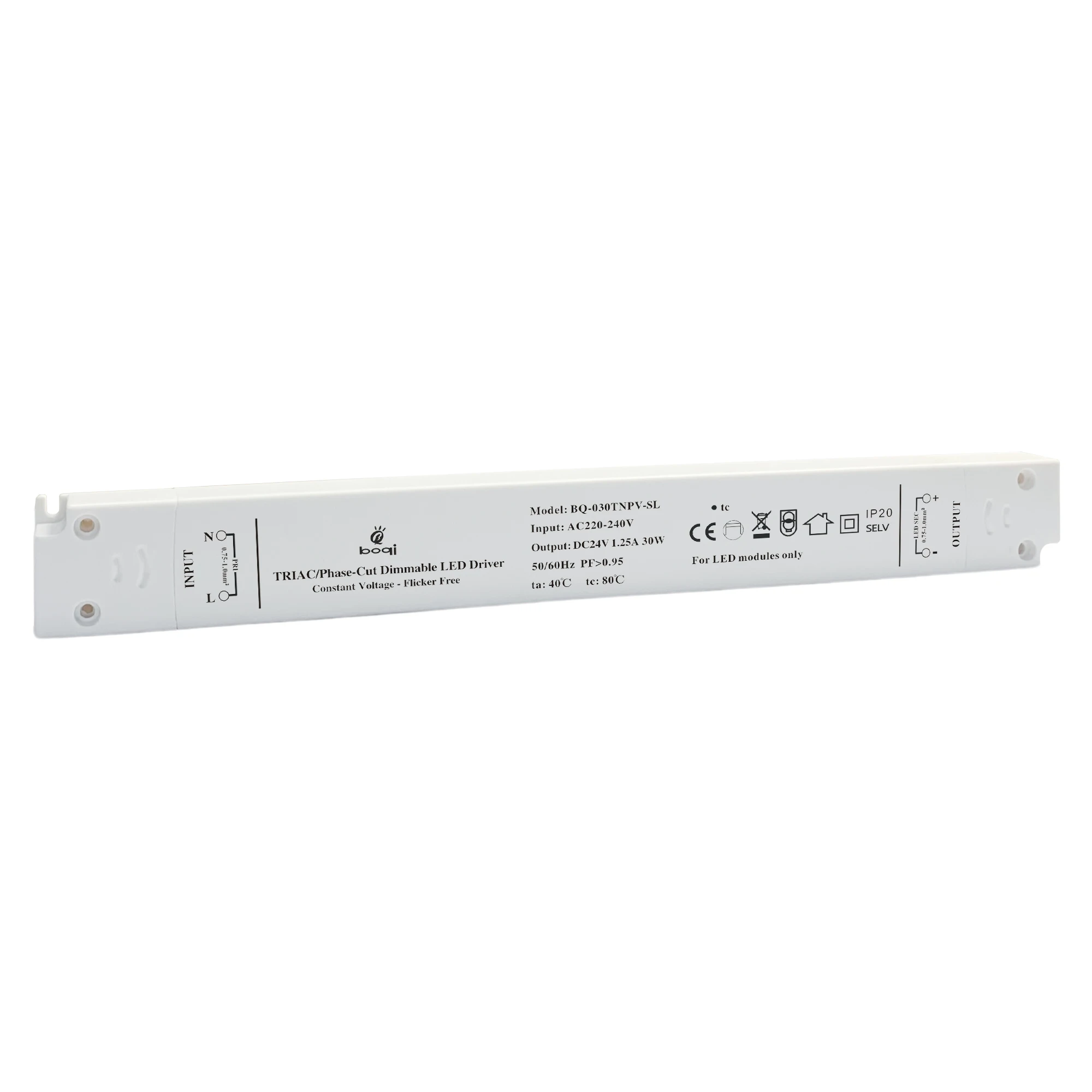 CE RoHS TRIAC And Phase Cut Dimmable LED Driver 24V 1.25A Constant Voltage