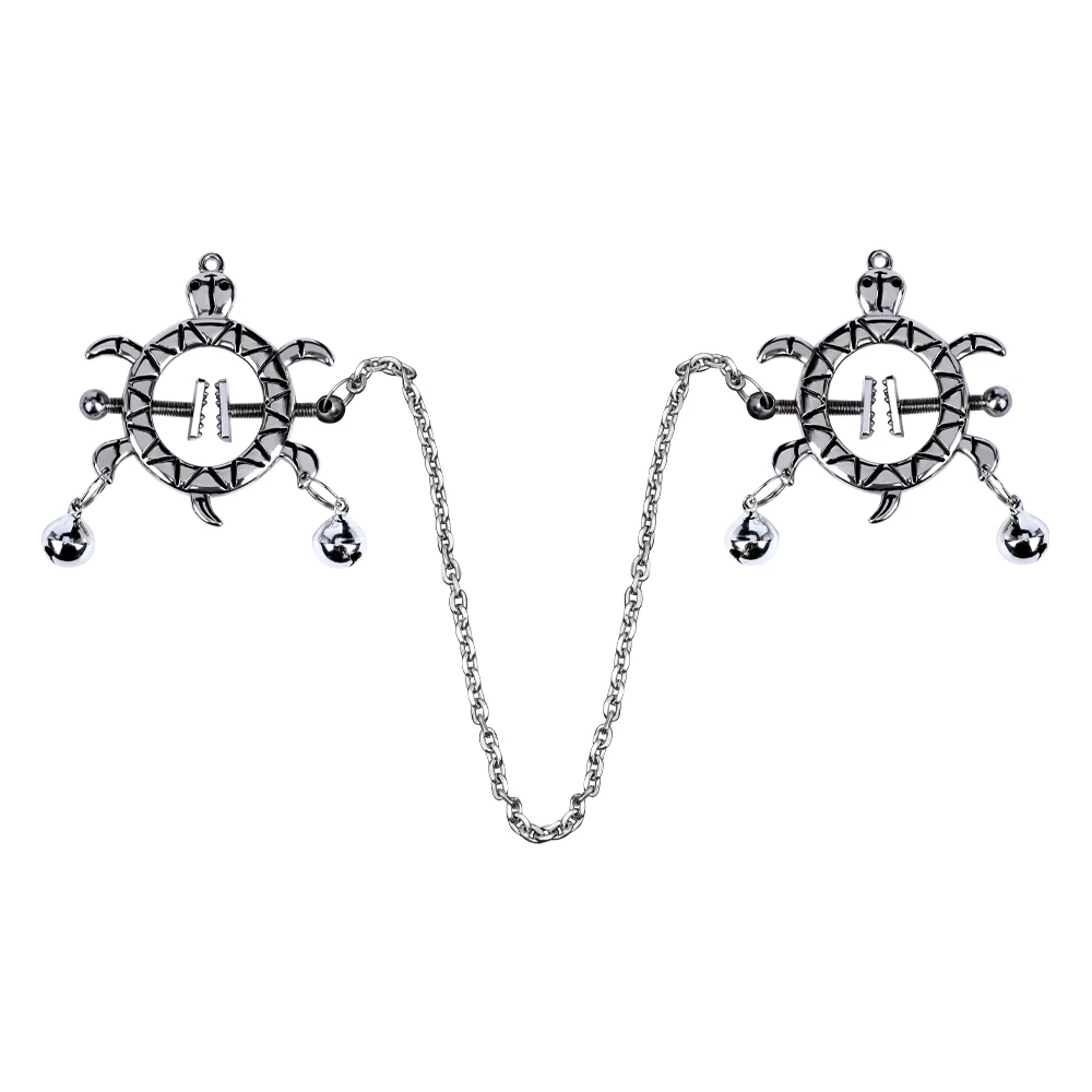Metal clamps with chain for novice SM player breast stimulation adjustable nipple clamps
