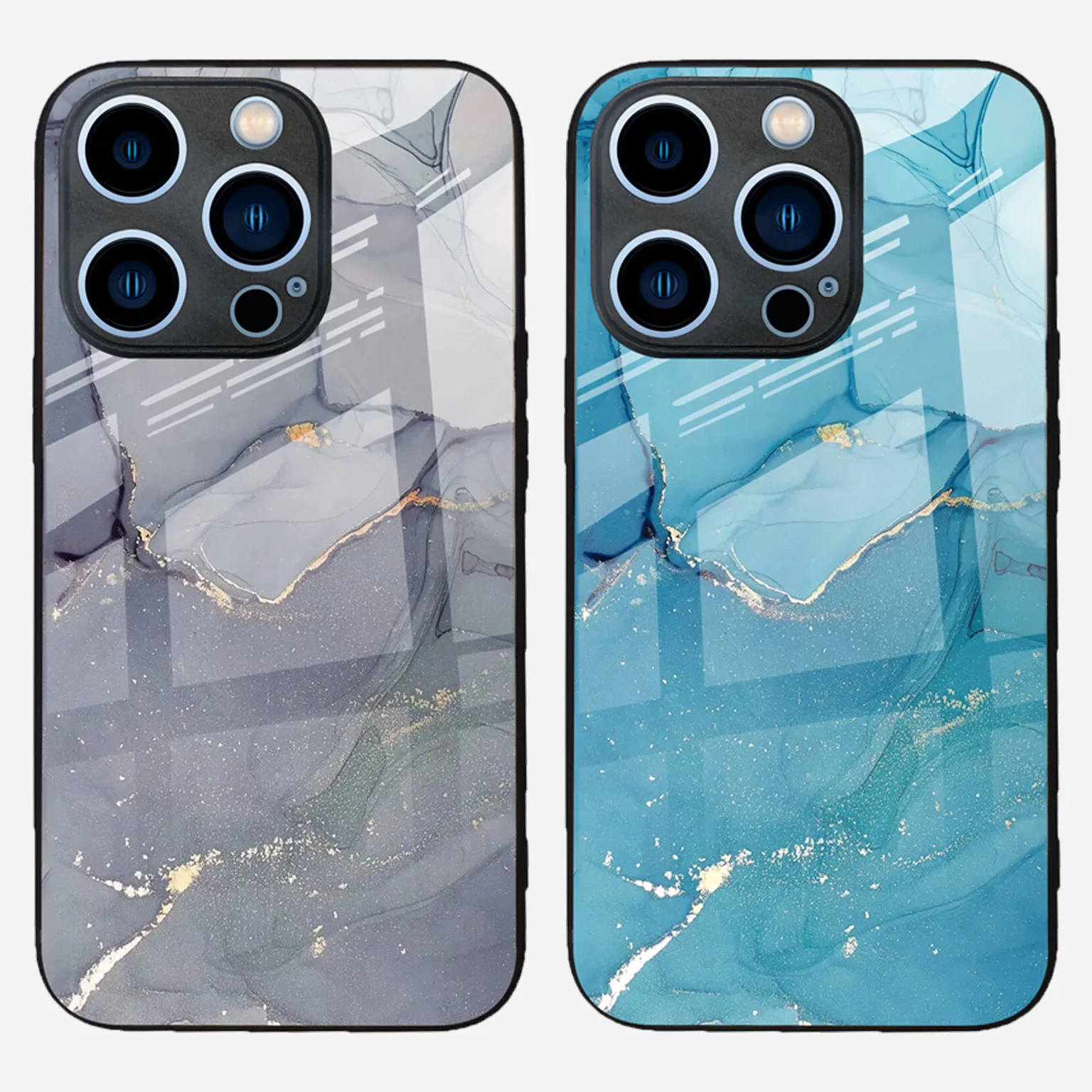 Sublimation Designer Luxury Marble Glass PC Phone Case for iPhone 15 Pro 15 Plus Back Cover for iPhone 15