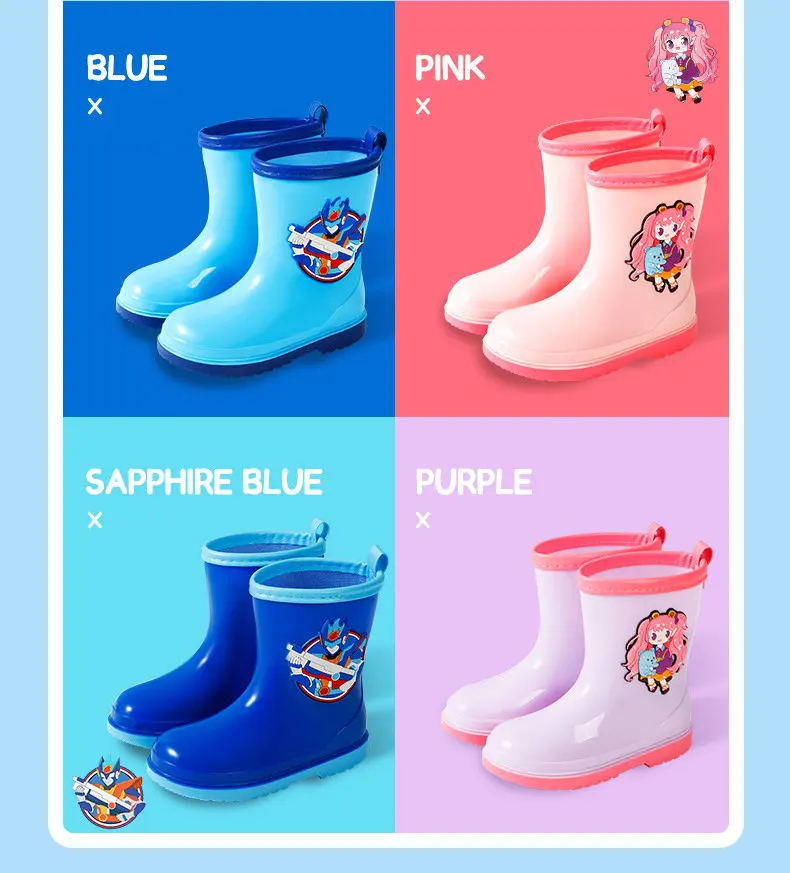 Wholesale Waterproof Toddler Girls and boy plastic Kids Wellies Rain Gum Boots for Children