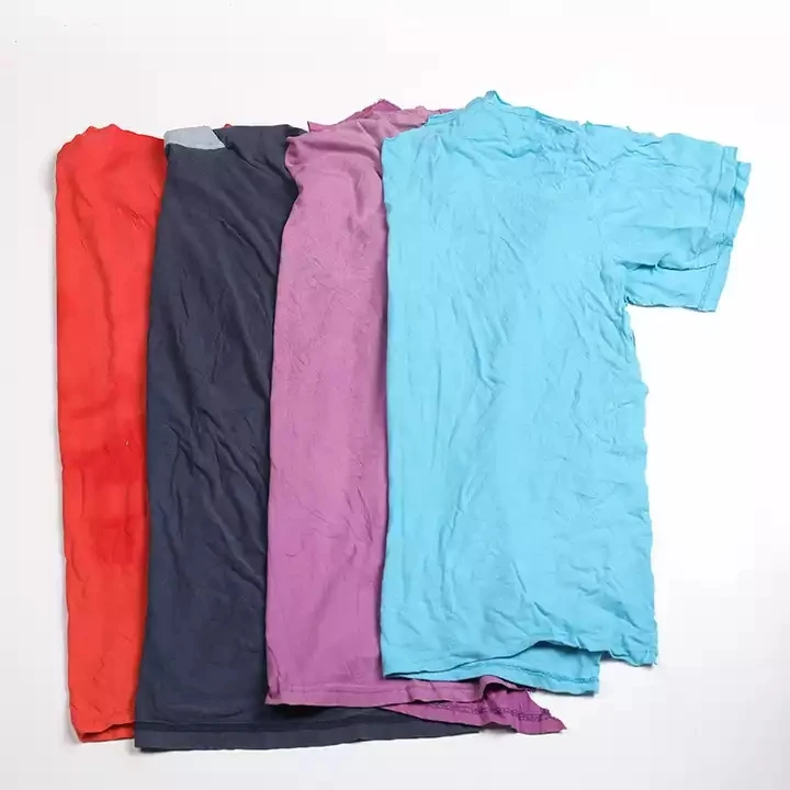 Scrap Fabric Mixed Color 100% Cotton Cutting Waste T Shirt Rags Workshop Cleaning Wiping Rags Wash Rag