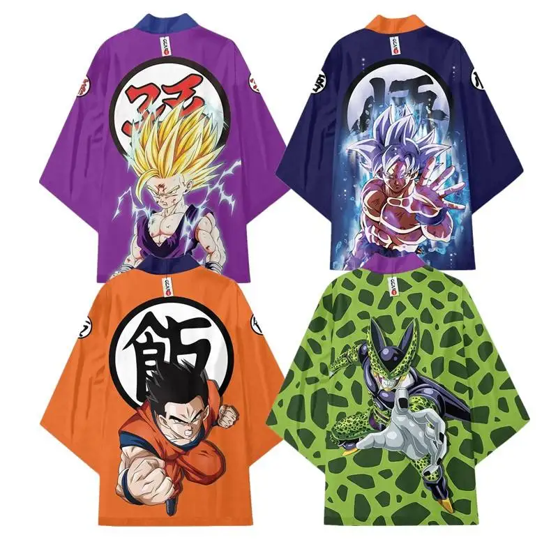 18 видов стилей Аниме фигурки из ИГРЫ Dragon Ball DBZ (Сон Гоку кимоно Haori персонажи Веджета косплей костюм Gogeta футболка аниме