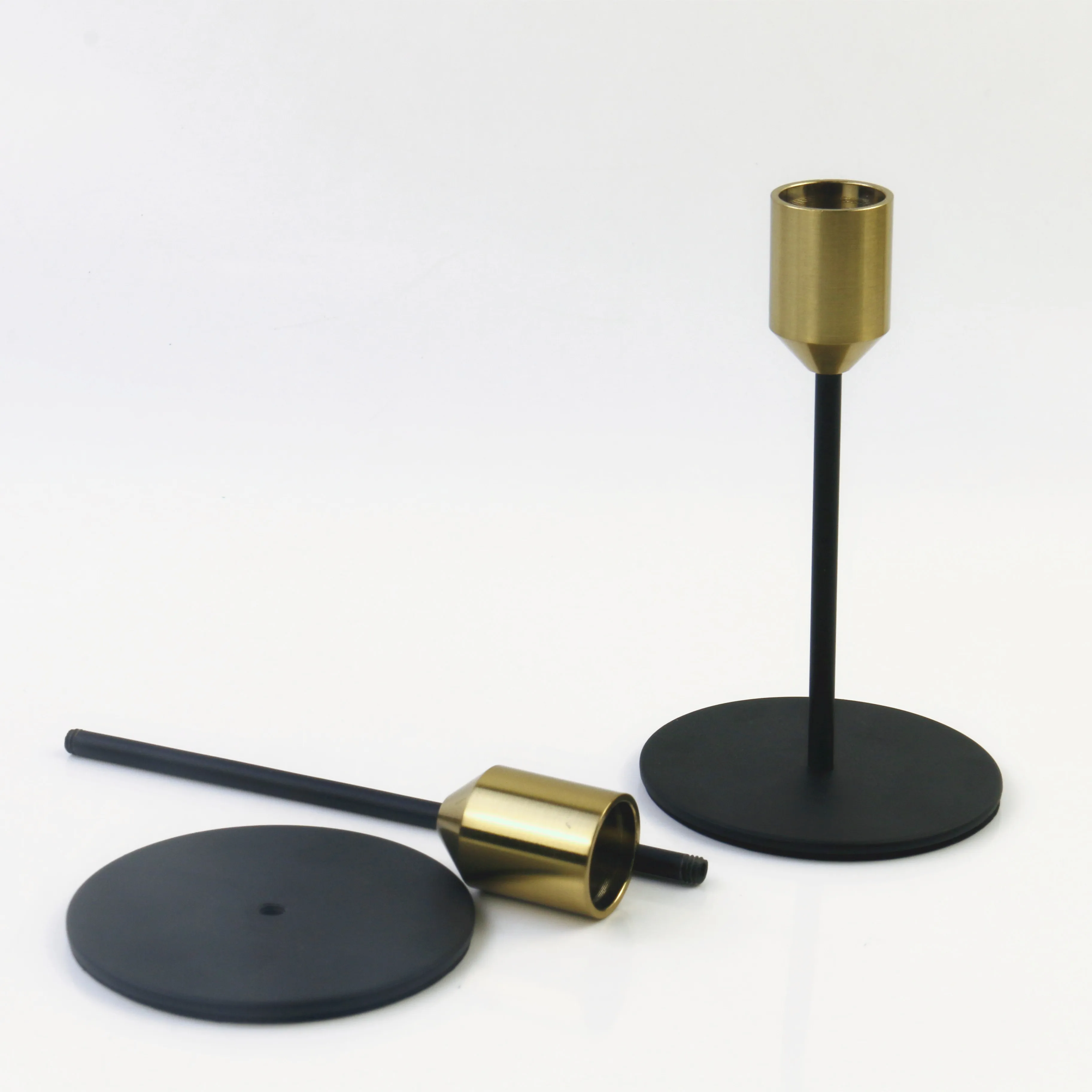 Factory set Wedding Centerpiece black gold candlestick cone candle/candel holders metal candlestick