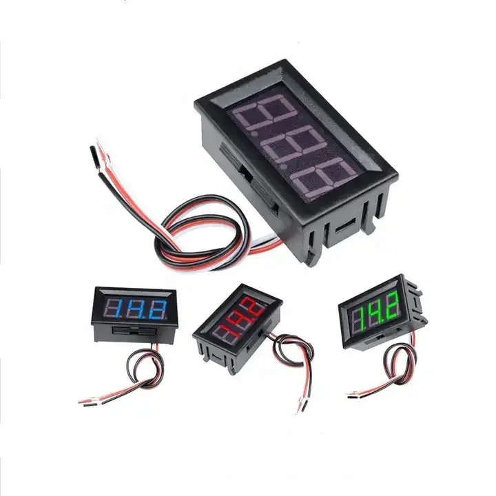 Three-Wire DC Voltmeter Customizable Lines DC 0-100V Reverse Connection Protection Red Display 0.56 Inch LED Digital Voltmeter