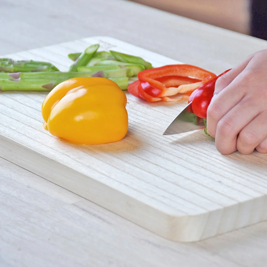 Modern rectangle large paulownia wood kitchen cutting board set