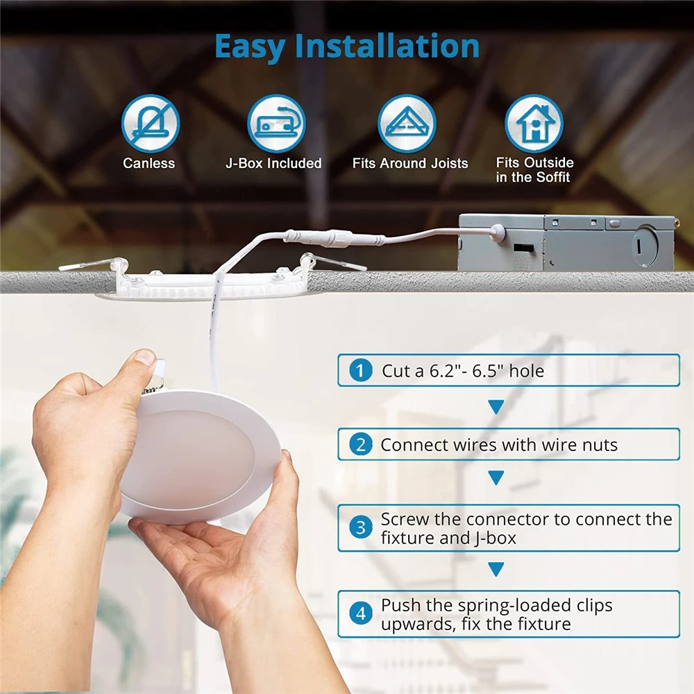 Ultra Thin LED Recessed Ceiling Lights 9W 12W Dimmable Slim Pot Light Living Room Aluminum 90 Modern Canada Hot Selling 4/6 Inch