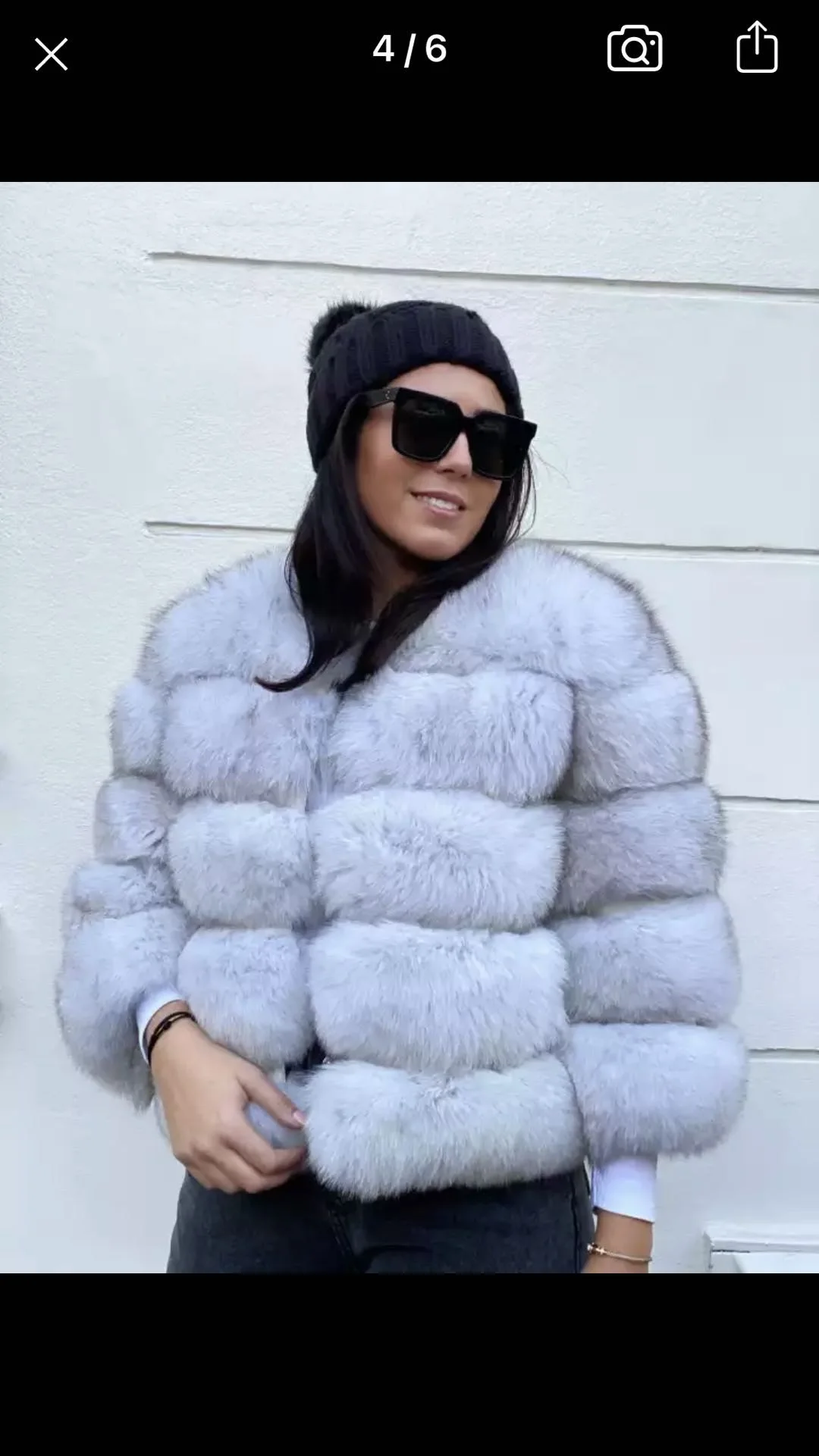 2020customized Women Winter Genuine Real Fox Fur Coat Five Rows Warm Outwear with Collar Clothing Casual OEM Shell