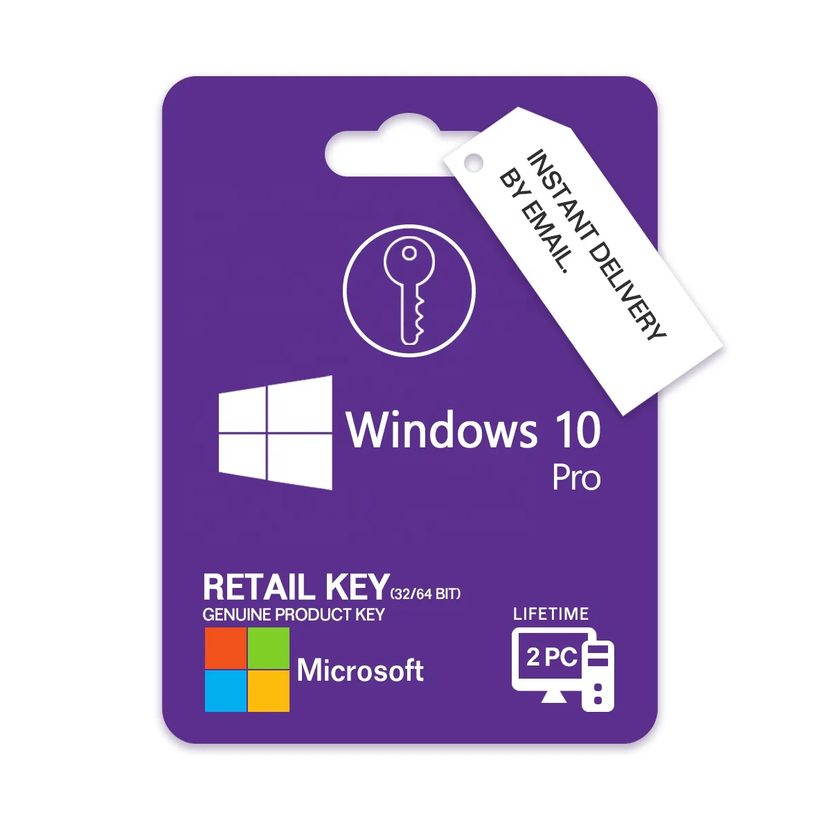 Онлайн-доставка электронной почты 24/7, розничный ключ Windows 10 Pro (2 шт.), новейшая оригинальная активация ключа в течение срока службы