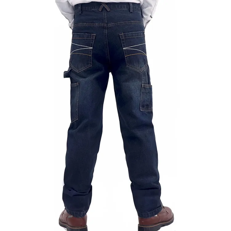Cotton 11.5OZ fire retardant bottom pants NFPA 2112 FRC CAT2 arc flash safety dark blue denim trousers flame resistant jeans