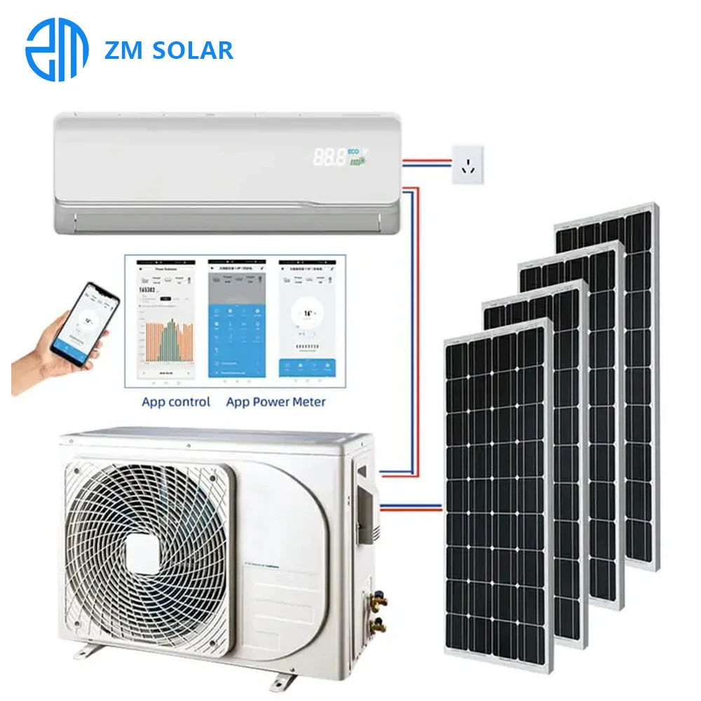 Factory price 24000 btu air conditioner solar mini split powered 1hp 1.5hp 2hp ac solar air conditioner with battery
