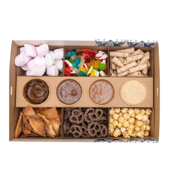 Eco Disposable Takeaway Kids Lunch Versatile Catering Board Cake Snack Box Packaging Transparent Lid Breakfast Dessert Bento Box