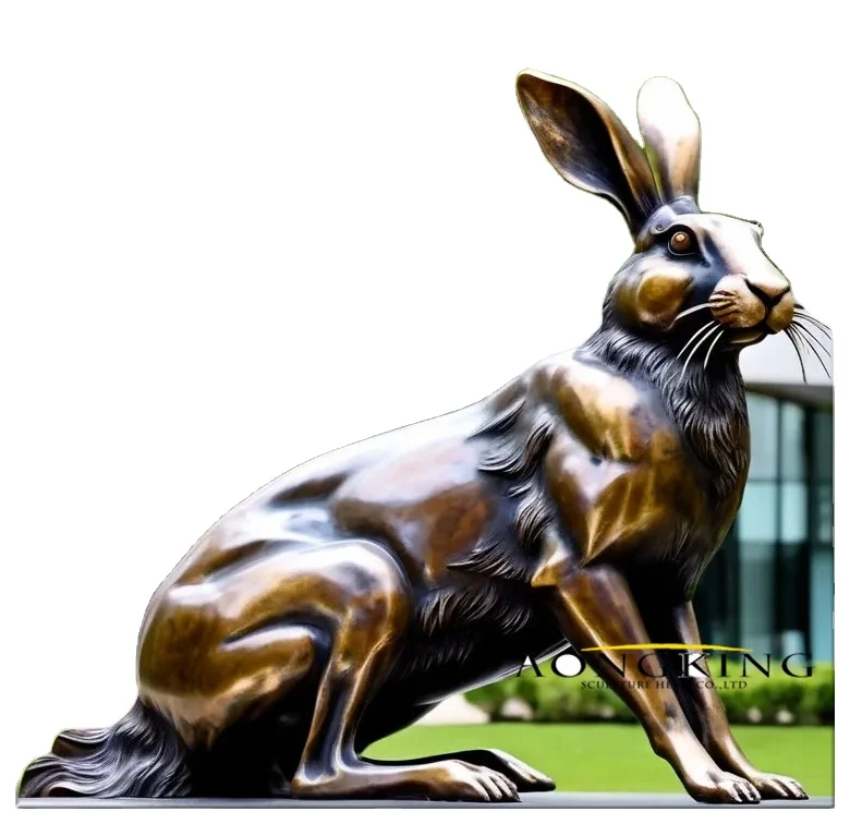 Art Masterpiece Exhibition Outdoor Design Large Hare Sculpture Bronze Rabbit Statue