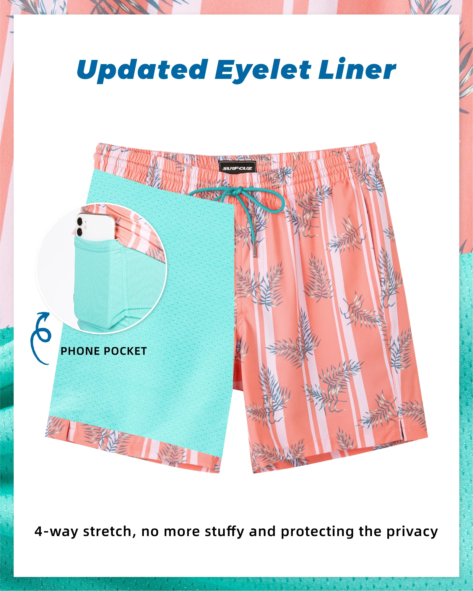 custom Plus size Mens Swim Trunks Quick Dry Board Shorts with Mesh Lining, Breathable Fit Beach Shorts Swimwear Bathing Suits