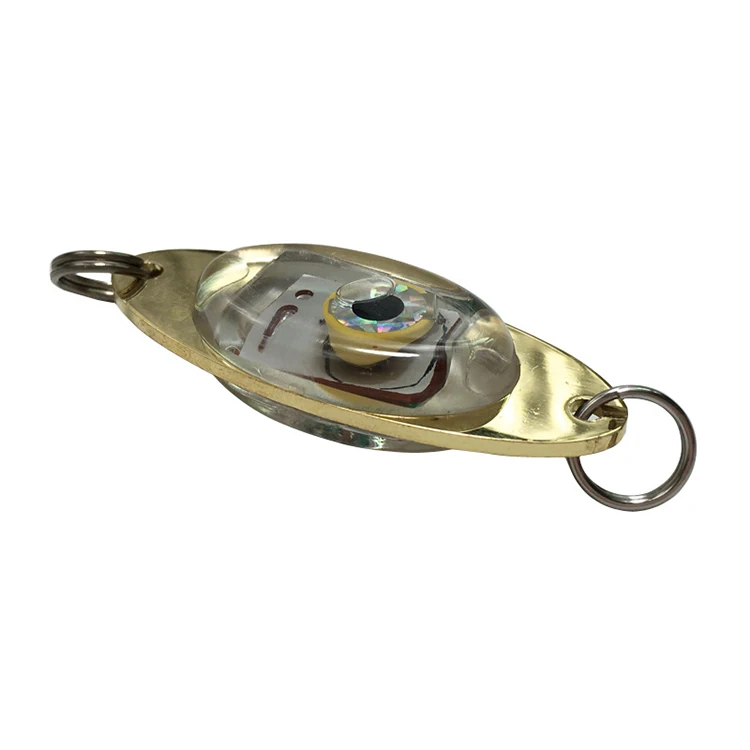 Deep Sea Attractant Offshore Metal Bait Flash Eye Shape LED Underwater Fishing Lure Light
