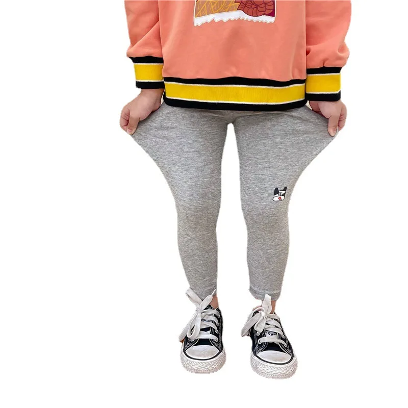 
 Высококачественные однотонные хлопковые эластичные облегающие детские леггинсы для девочек на весну  