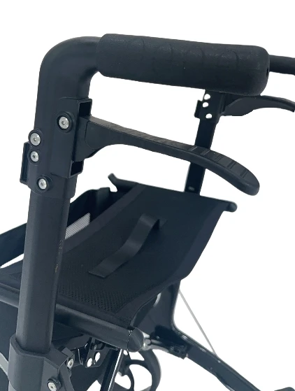 Easy to Transport Advanced 120kg Weight Bearing Carbon Fiber Folding 4-Wheel Senior Walker with Height Adjustable