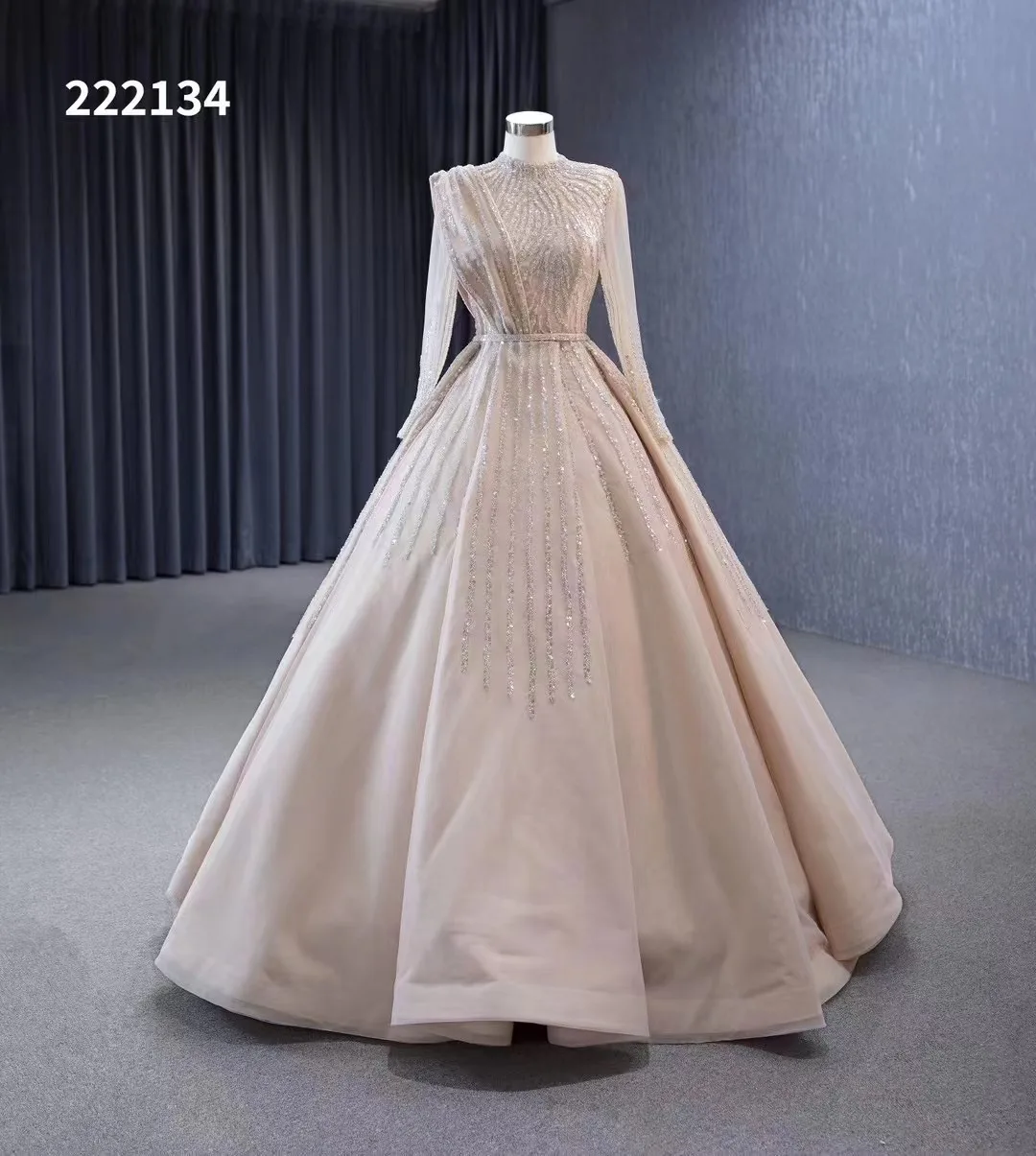 Feishiluo Muslim  Evening Prom Ballgown  High Neck  Fashion   Evening  Gowns  dresses  For Girl