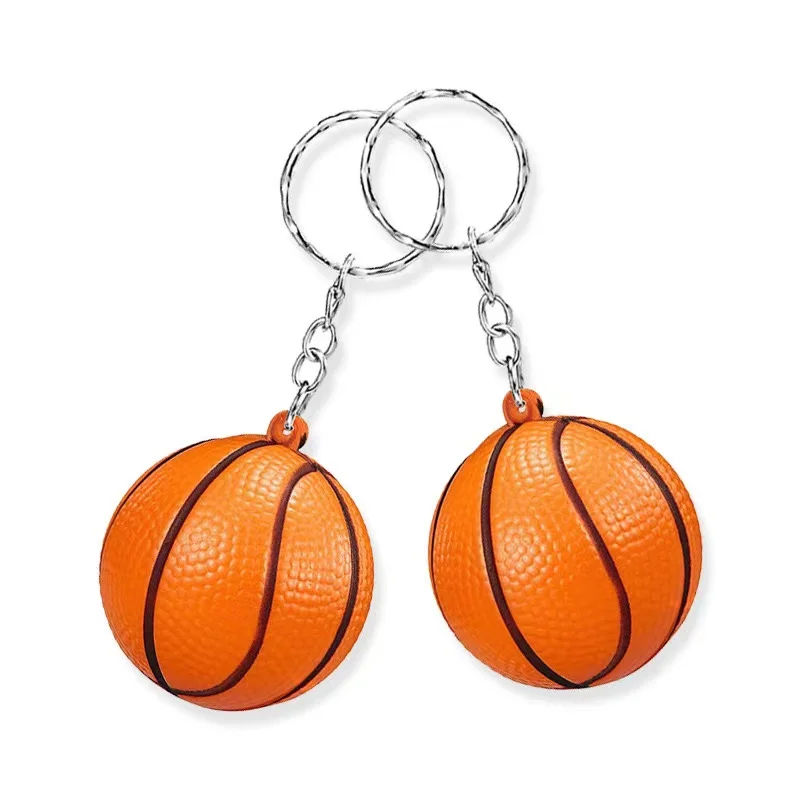 Factory Wholesale Custom Logo Mini Basketball Football Baseball Golfball Pu Anti Stress Ball with Keychain