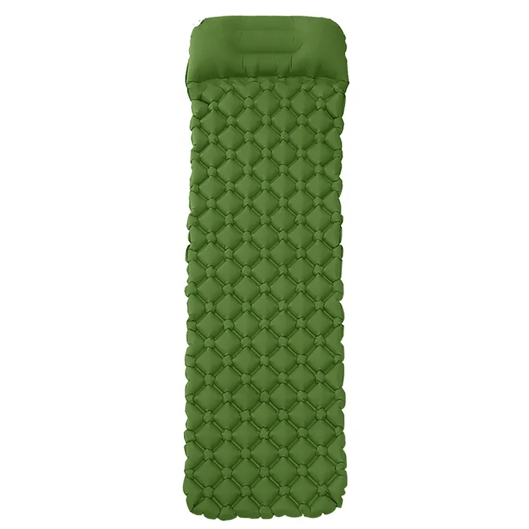 Hot Selling TPU Coating Lightweight Inflating Ultralight Air Sleeping Pad Camping Mat Self-Inflating For Camping With Pillow
