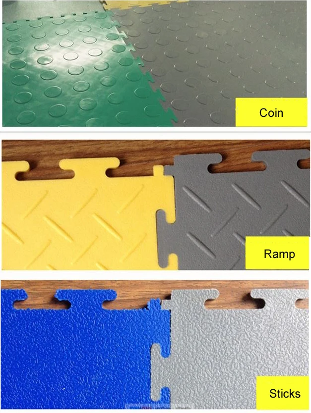 vinyl floor tiles plastic pvc floor joint flooring removable for car showroom