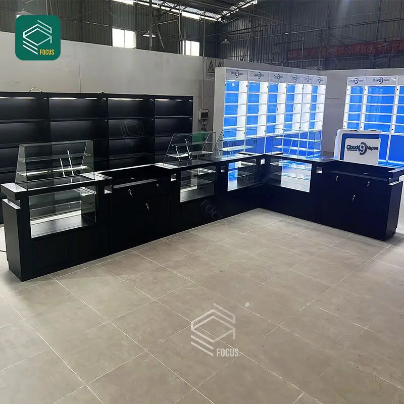 Wooden Cabinet Wood Display Stand Store Display Showcase Hookah Cigarette Shelves Smoke Shop Display