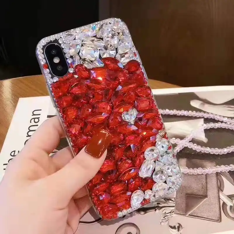 A096 DIY Glitter Diamond Sparkling bling-bling fancy jewellery Flower Girl Phone case for Iphone Samsung  Xiaomi Drop shipping