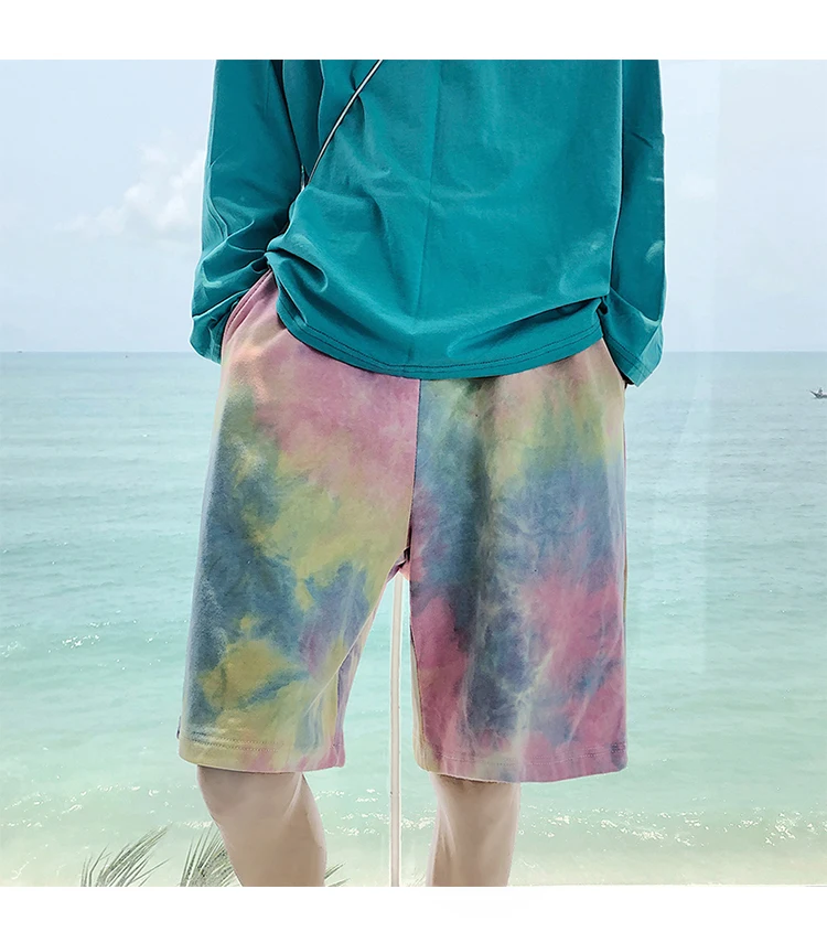 
Ready To Shipping Casual Cotton Shorts Tie Dye Shorts For Men 