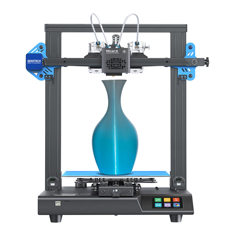 Geeetech Mizar M Multi Mix Color 3D Printer, desktop high precision fdm laser 3d printer, Dual Z Axis large metal 3d machine