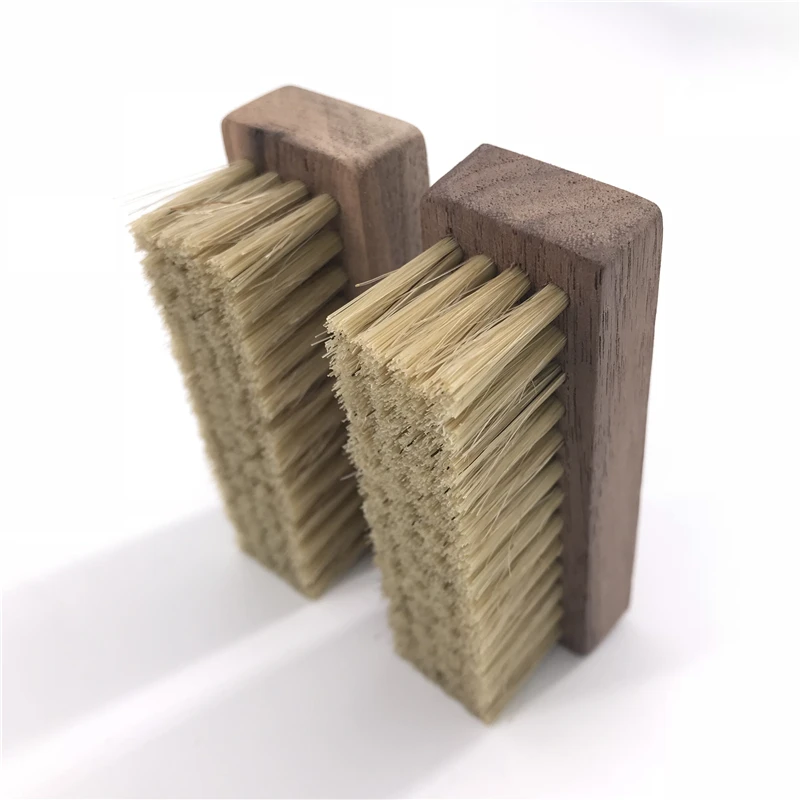 
Premium Natural Walnut Wood Handle Soft Hog Hair Bristle Shoe Brush for Cleaning Leather Suede 