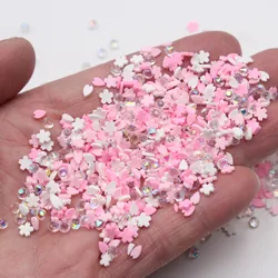 Popular Item 5mm Sakura Blossom Polymer Clay Slices Faux Diamond Sprinkles Slime Supplies DIY Crafts
